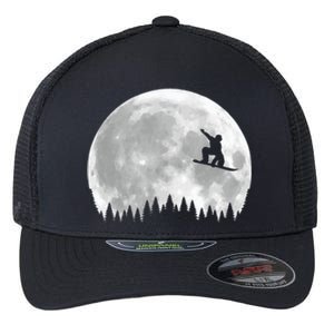 Snow Boarding Moon Cool Sport Hobby Flexfit Unipanel Trucker Cap