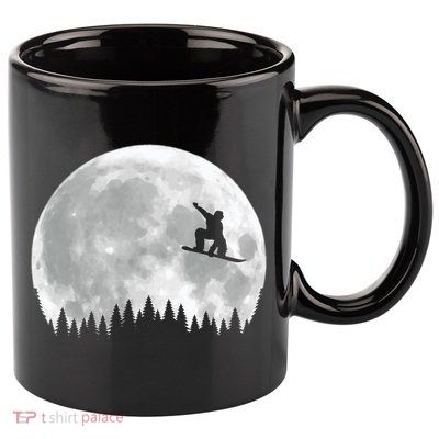 Snow Boarding Moon Cool Sport Hobby 11oz C Handle Ceramic Mug