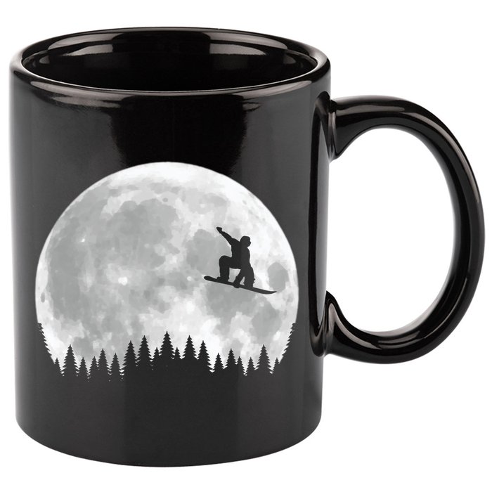 Snow Boarding Moon Cool Sport Hobby 11oz C Handle Ceramic Mug