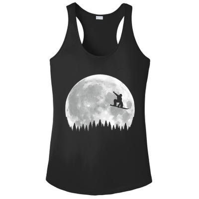 Snow Boarding Moon Cool Sport Hobby Ladies PosiCharge Competitor Racerback Tank
