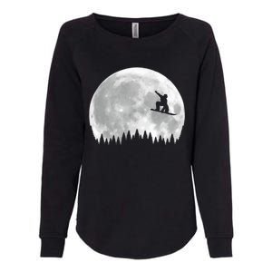 Snow Boarding Moon Cool Sport Hobby Womens California Wash Sweatshirt