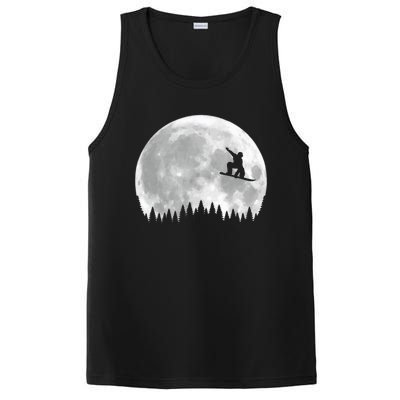 Snow Boarding Moon Cool Sport Hobby PosiCharge Competitor Tank