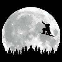 Snow Boarding Moon Cool Sport Hobby Cropped Pullover Crew