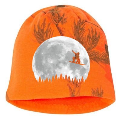 Snow Boarding Moon Cool Sport Hobby Kati - Camo Knit Beanie