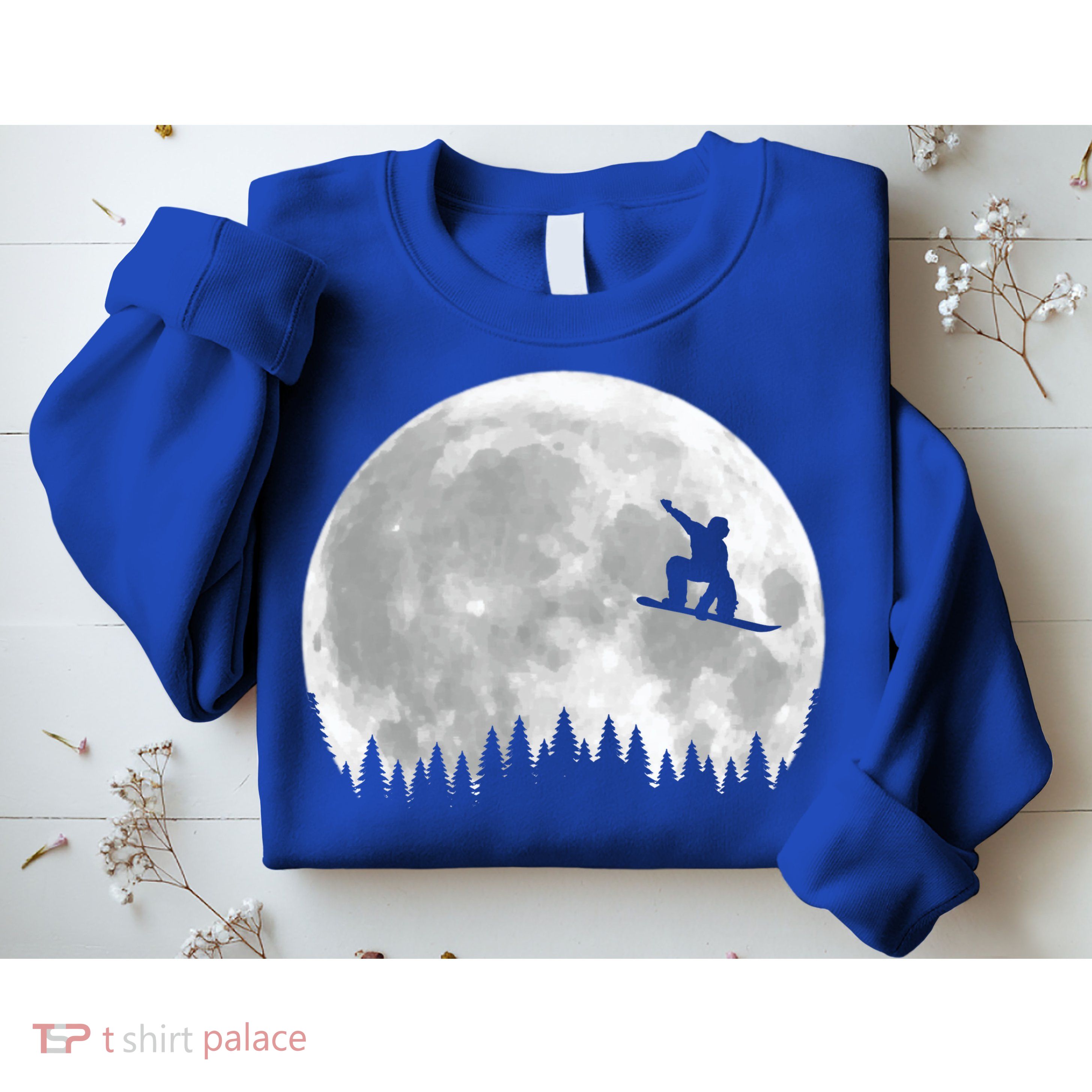 Snow Boarding Moon Cool Sport Hobby Sweatshirt