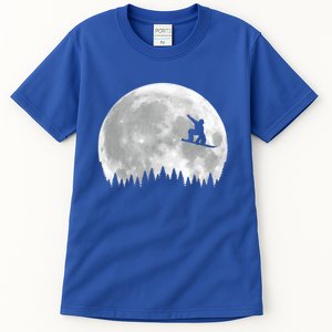 Snow Boarding Moon Cool Sport Hobby Tall T-Shirt