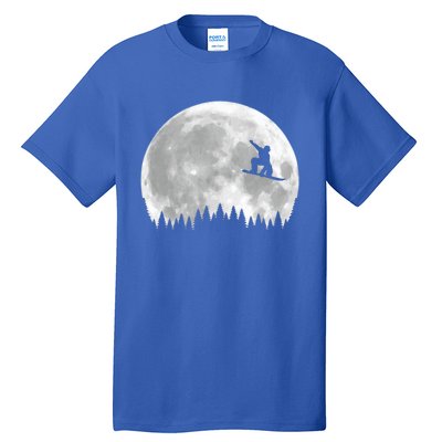 Snow Boarding Moon Cool Sport Hobby Tall T-Shirt