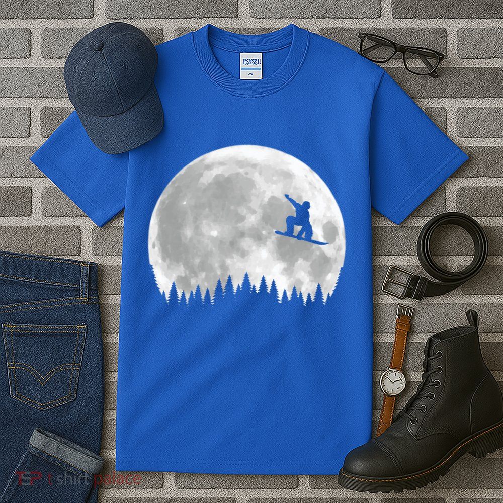 Snow Boarding Moon Cool Sport Hobby Tall T-Shirt