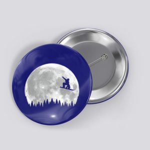 Snow Boarding Moon Cool Sport Hobby Button