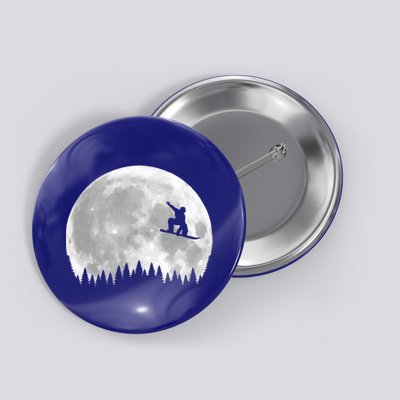 Snow Boarding Moon Cool Sport Hobby Button