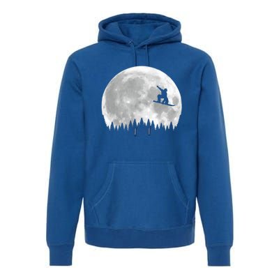 Snow Boarding Moon Cool Sport Hobby Premium Hoodie