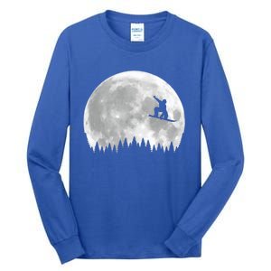 Snow Boarding Moon Cool Sport Hobby Tall Long Sleeve T-Shirt