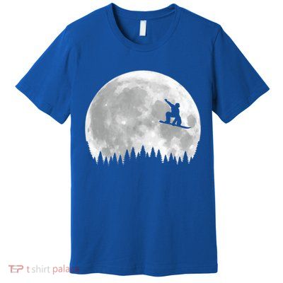 Snow Boarding Moon Cool Sport Hobby Premium T-Shirt