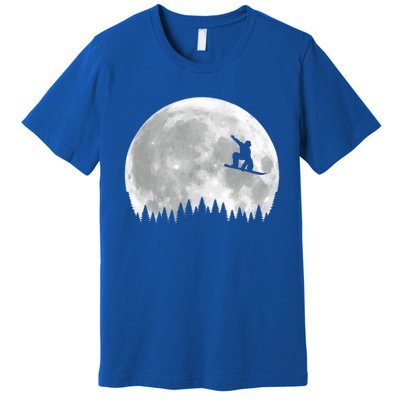 Snow Boarding Moon Cool Sport Hobby Premium T-Shirt