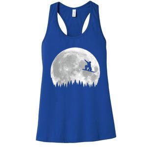 Snow Boarding Moon Cool Sport Hobby Women's Racerback Tank