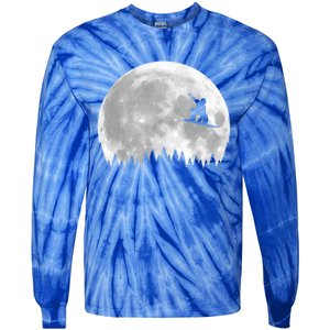 Snow Boarding Moon Cool Sport Hobby Tie-Dye Long Sleeve Shirt