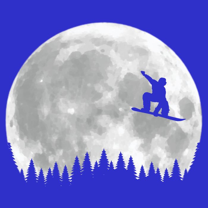Snow Boarding Moon Cool Sport Hobby Ladies Long Sleeve Shirt