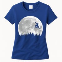 Snow Boarding Moon Cool Sport Hobby Womens T-Shirt