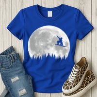 Snow Boarding Moon Cool Sport Hobby Womens T-Shirt