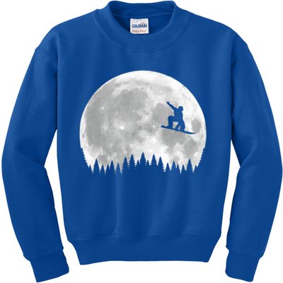 Snow Boarding Moon Cool Sport Hobby Kids Sweatshirt