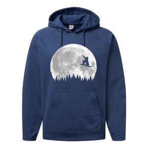 Snow Boarding Moon Cool Sport Hobby Performance Fleece Hoodie