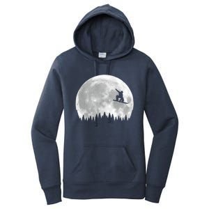 Snow Boarding Moon Cool Sport Hobby Women's Pullover Hoodie