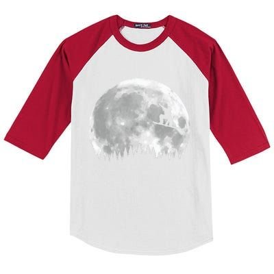 Snow Boarding Moon Cool Sport Hobby Kids Colorblock Raglan Jersey