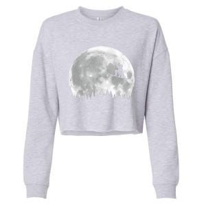 Snow Boarding Moon Cool Sport Hobby Cropped Pullover Crew