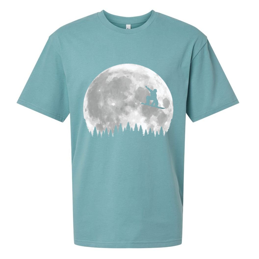 Snow Boarding Moon Cool Sport Hobby Sueded Cloud Jersey T-Shirt