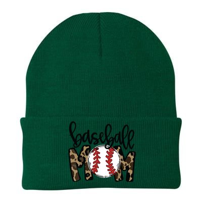 Softball Baseball Mom Leopard Tee Mother's Day Knit Cap Winter Beanie