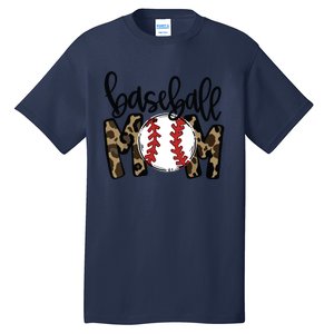 Softball Baseball Mom Leopard Tee Mother's Day Tall T-Shirt