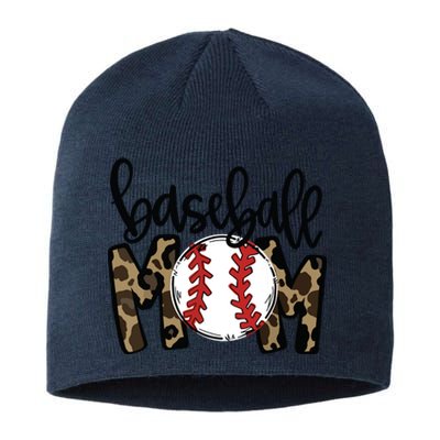 Softball Baseball Mom Leopard Tee Mother's Day Sustainable Beanie