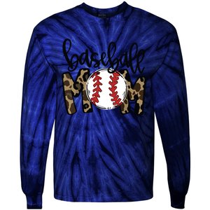 Softball Baseball Mom Leopard Tee Mother's Day Tie-Dye Long Sleeve Shirt