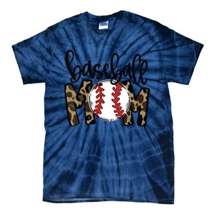 Softball Baseball Mom Leopard Tee Mother's Day Tie-Dye T-Shirt