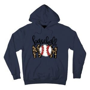 Softball Baseball Mom Leopard Tee Mother's Day Tall Hoodie