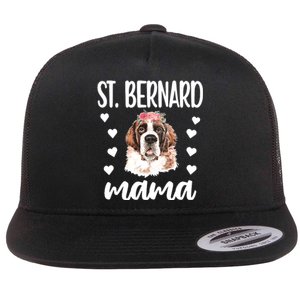 St Bernard Mama Saint Bernard Dog Owner St Bernard Mom Long Sleeve Flat Bill Trucker Hat