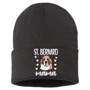 St Bernard Mama Saint Bernard Dog Owner St Bernard Mom Long Sleeve Sustainable Knit Beanie