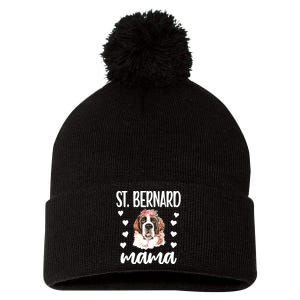 St Bernard Mama Saint Bernard Dog Owner St Bernard Mom Long Sleeve Pom Pom 12in Knit Beanie