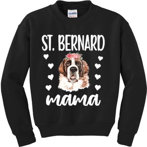 St Bernard Mama Saint Bernard Dog Owner St Bernard Mom Long Sleeve Kids Sweatshirt