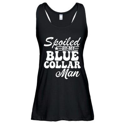 Spoiled By My Blue Collar Man Ladies Essential Flowy Tank