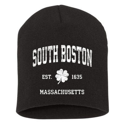 South Boston Massachusetts Vintage Shamrock Sports Short Acrylic Beanie