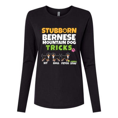 Stubborn Bernese Mountain Dog Tricks I Bernese Mountain Dog Womens Cotton Relaxed Long Sleeve T-Shirt