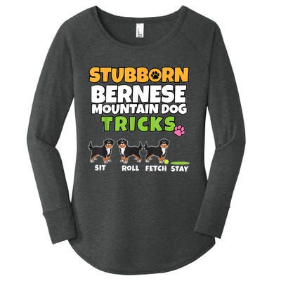 Stubborn Bernese Mountain Dog Tricks I Bernese Mountain Dog Women's Perfect Tri Tunic Long Sleeve Shirt