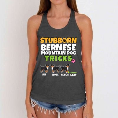 Stubborn Bernese Mountain Dog Tricks I Bernese Mountain Dog Women's Knotted Racerback Tank