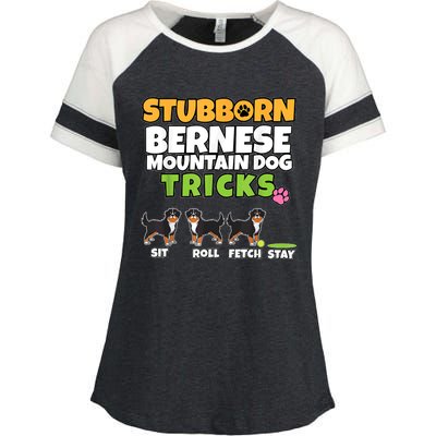 Stubborn Bernese Mountain Dog Tricks I Bernese Mountain Dog Enza Ladies Jersey Colorblock Tee