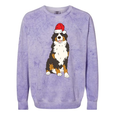 Santa Bernese Mountain Dog Winter Christmas Dog Mom Holiday Great Gift Colorblast Crewneck Sweatshirt