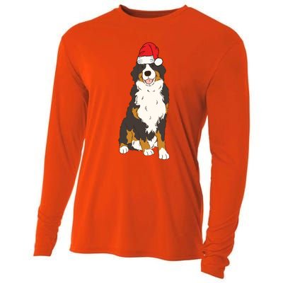 Santa Bernese Mountain Dog Winter Christmas Dog Mom Holiday Great Gift Cooling Performance Long Sleeve Crew