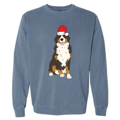 Santa Bernese Mountain Dog Winter Christmas Dog Mom Holiday Great Gift Garment-Dyed Sweatshirt