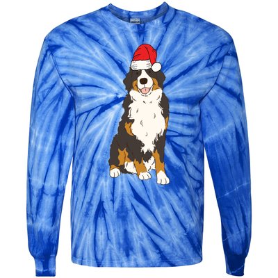 Santa Bernese Mountain Dog Winter Christmas Dog Mom Holiday Great Gift Tie-Dye Long Sleeve Shirt