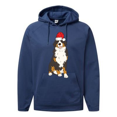 Santa Bernese Mountain Dog Winter Christmas Dog Mom Holiday Great Gift Performance Fleece Hoodie